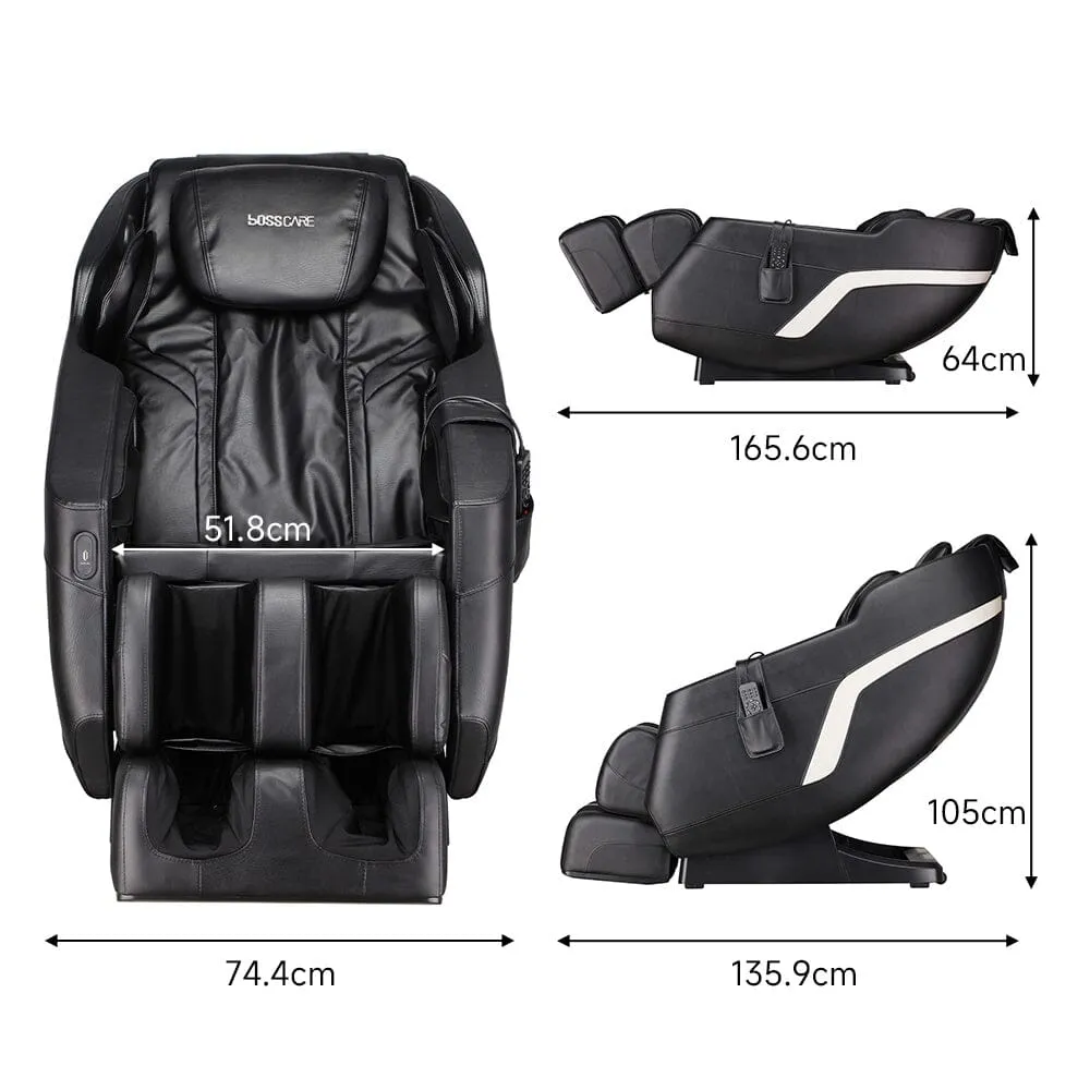 105cm H Real Relax Black Faux Leather Massage Chair with 6 Pre-Set Auto Modes Bluetooth Speaker