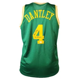 Adrian Dantley Signed HOF 2008 Inscription Utah Green Basketball Jersey (JSA)