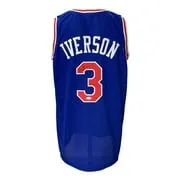 Allen Iverson Signed Custom Blue Pro-Style Basketball Jersey JSA ITP