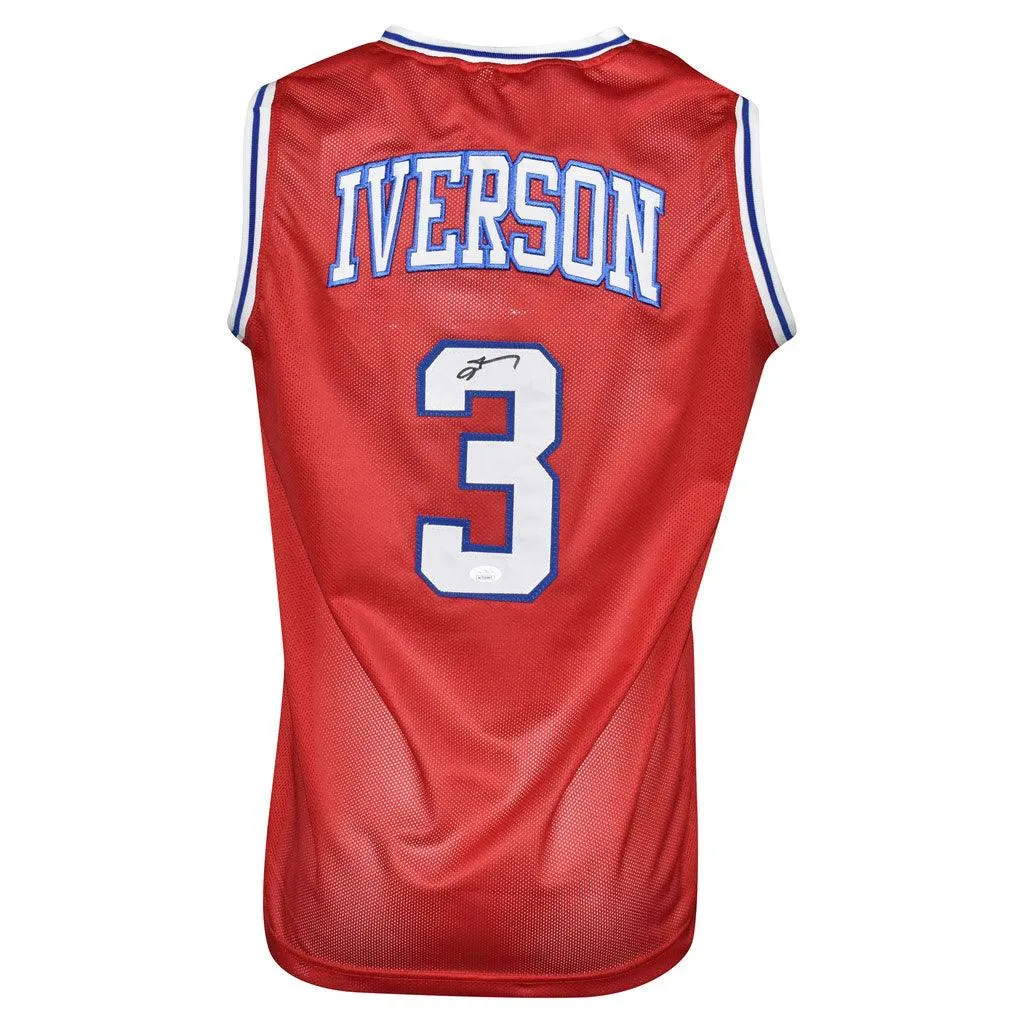 Allen Iverson Signed Philadelphia Pro Red Basketball Jersey (JSA)