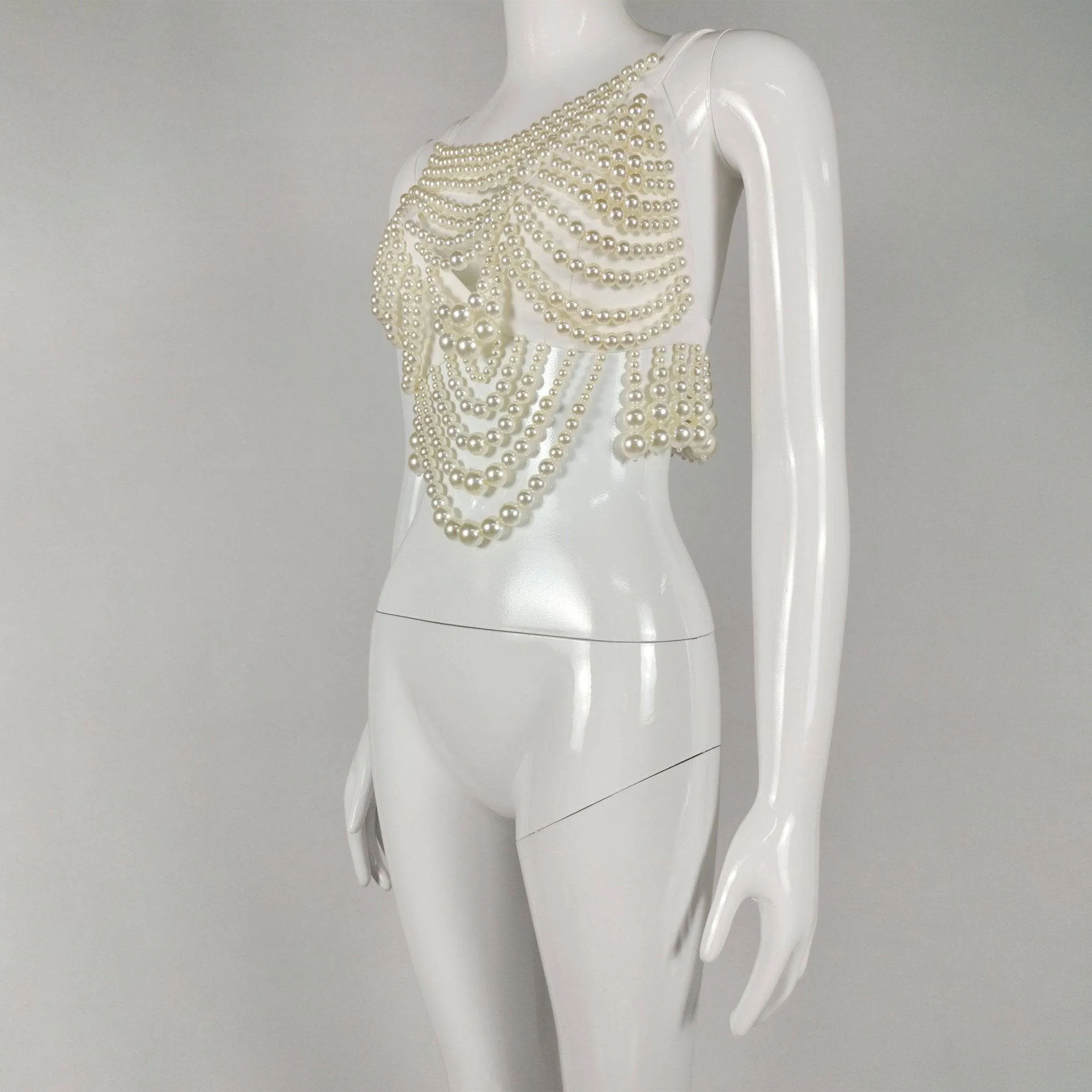 Anaya Pearl Embellished Crop Top