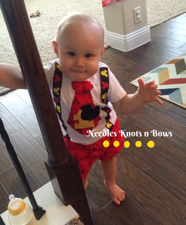 Boys Mickey Mouse 1st Birthday Outfit