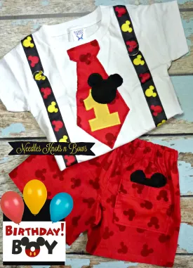 Boys Mickey Mouse 1st Birthday Outfit