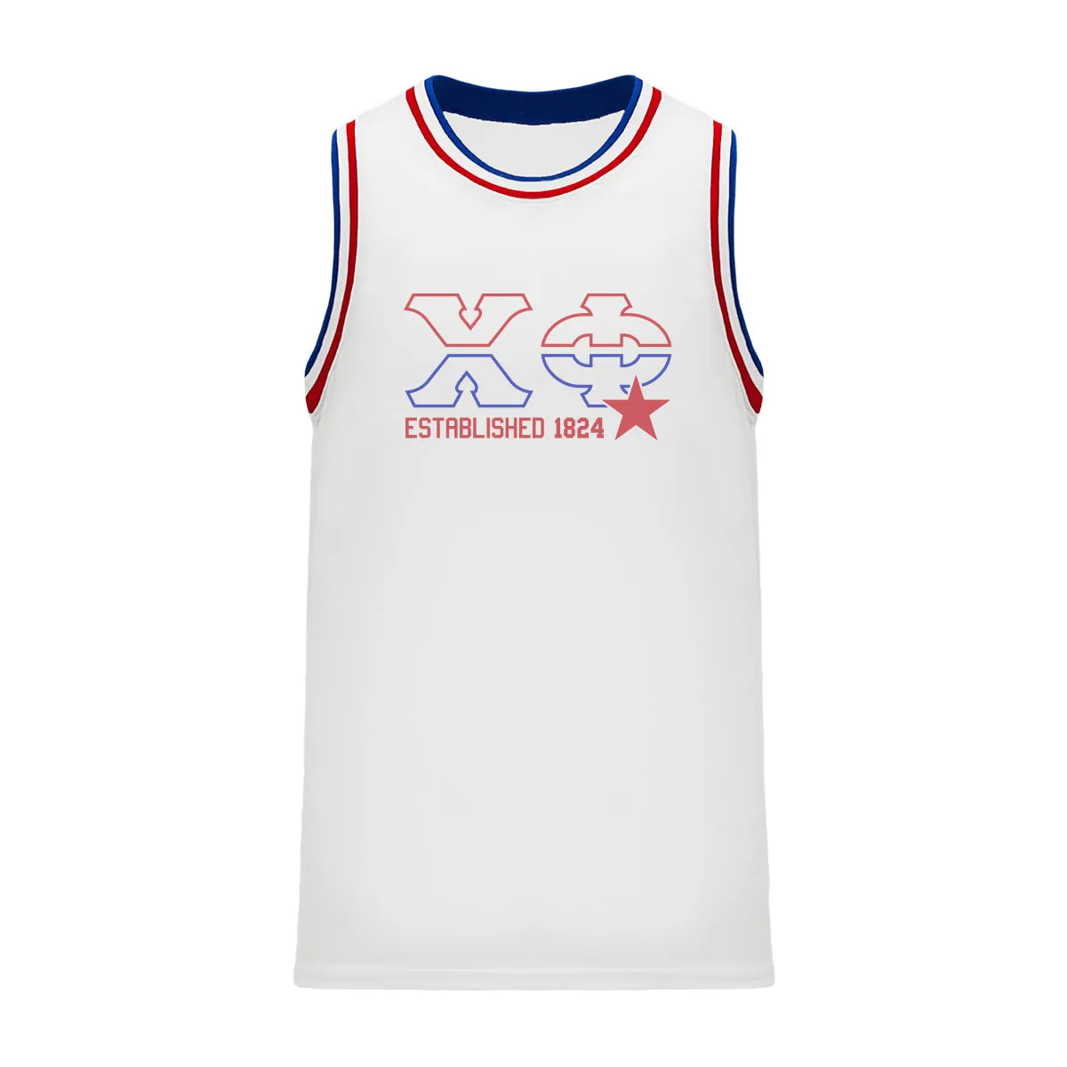 Chi Phi Retro Block Basketball Jersey