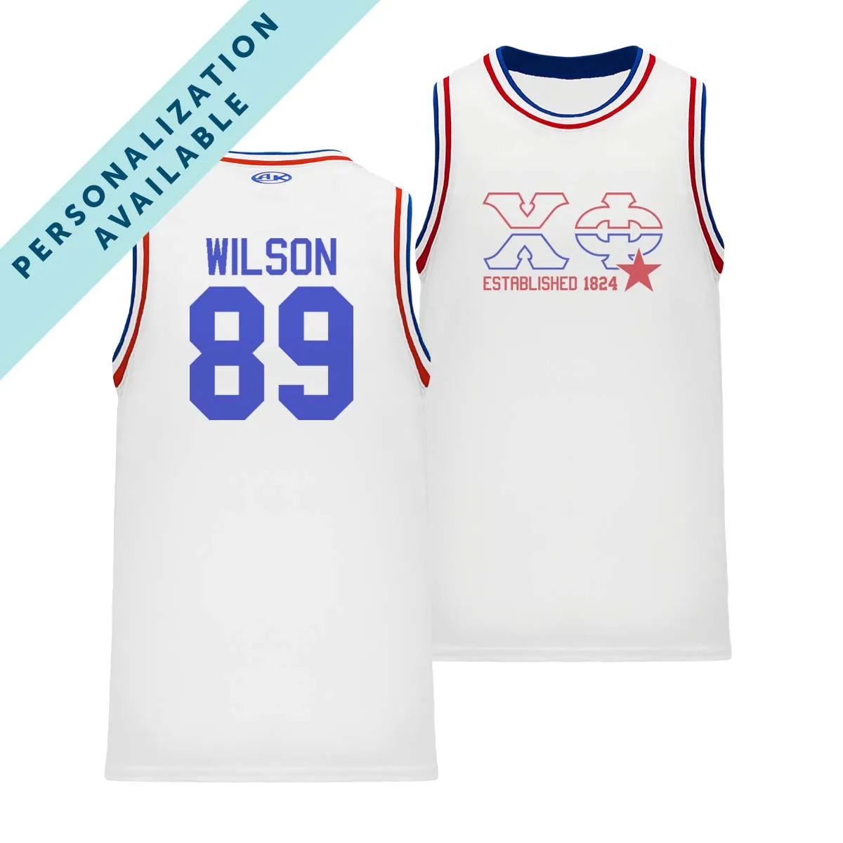 Chi Phi Retro Block Basketball Jersey