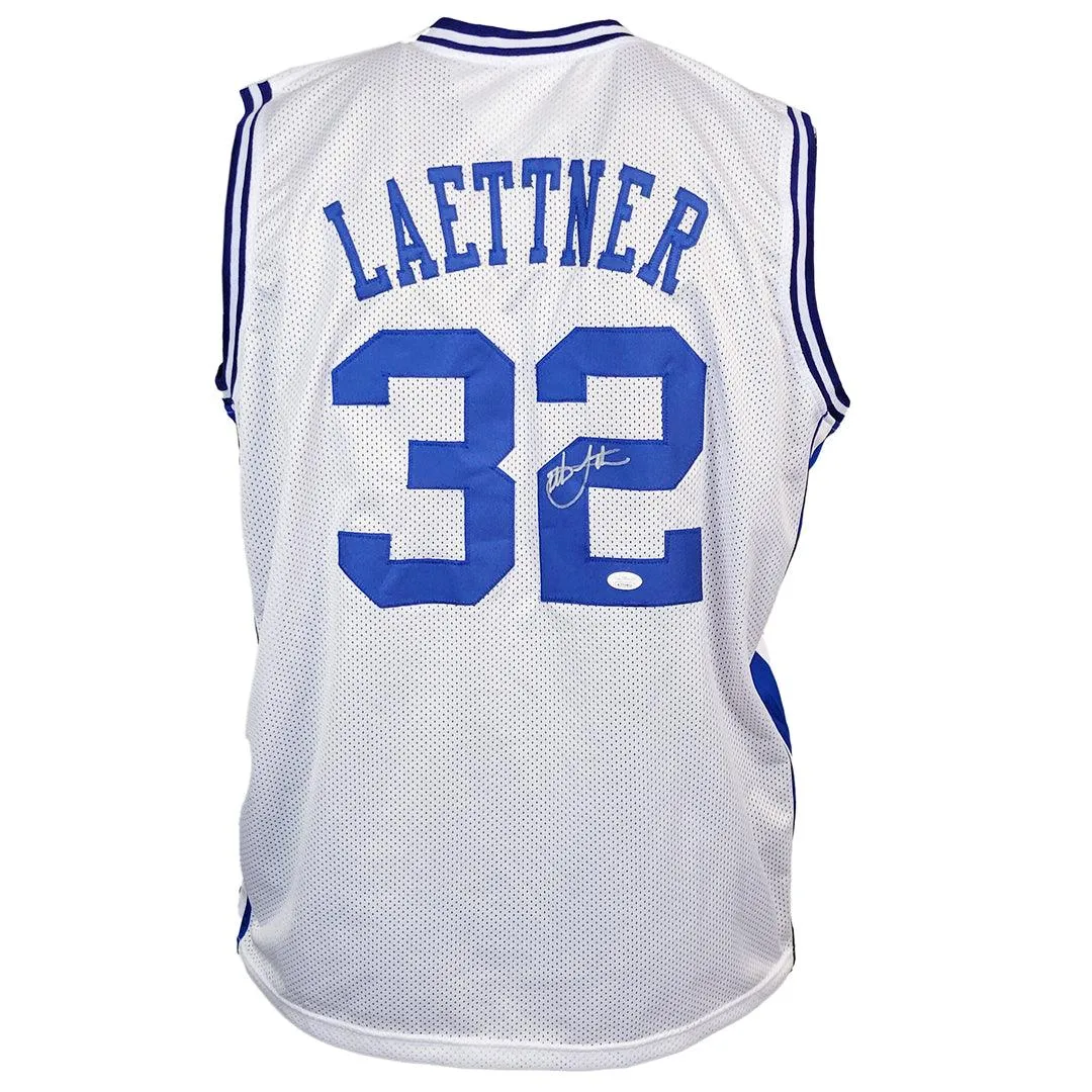 Christian Laettner Autographed Special Edition College Basketball Jersey White (JSA)