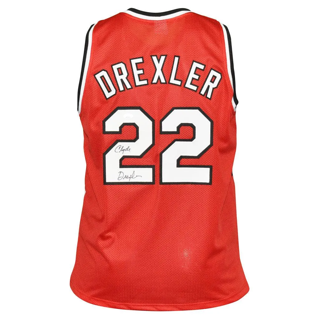 Clyde Drexler Signed Portland Pro Red Basketball Jersey (JSA)