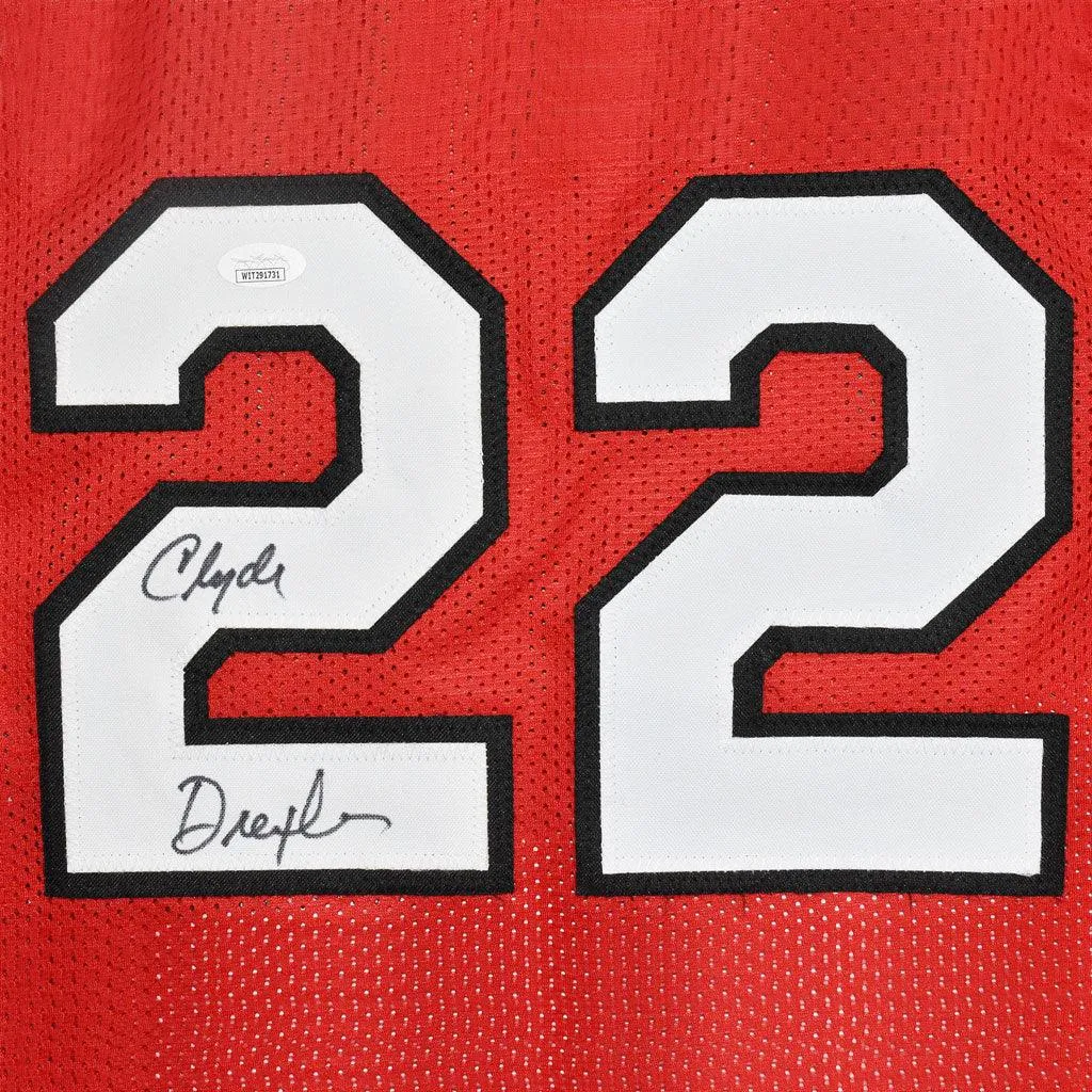 Clyde Drexler Signed Portland Pro Red Basketball Jersey (JSA)