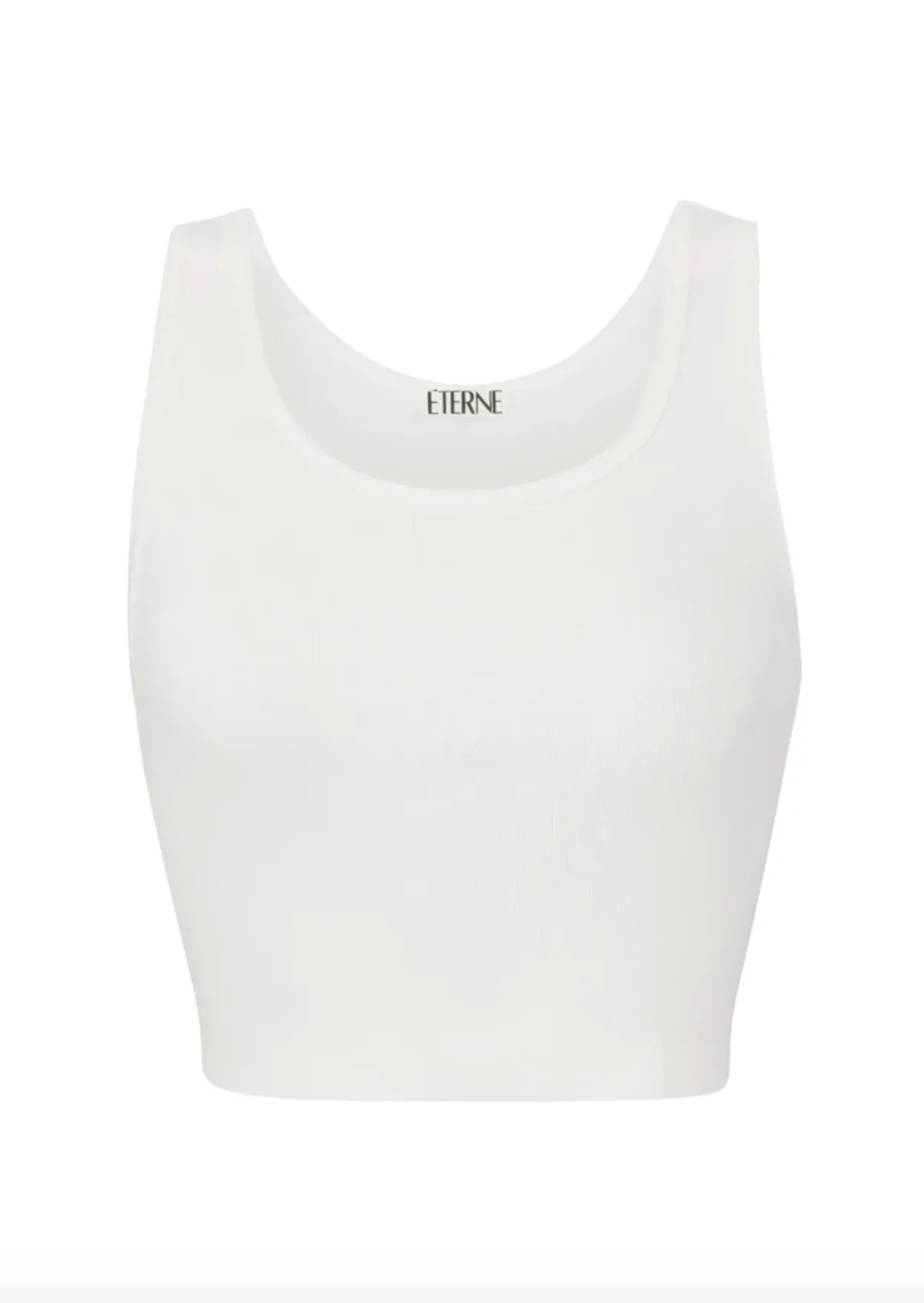 Cropped Scoop Neck Tank - Ivory