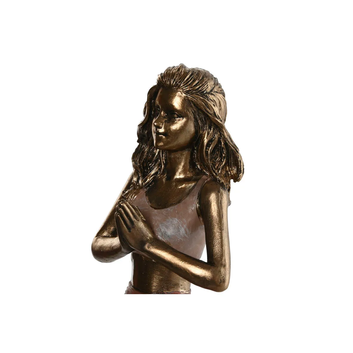 Decorative Figure Home ESPRIT Pink Golden Yoga Scandi 19 x 6 x 26 cm (3 Units)