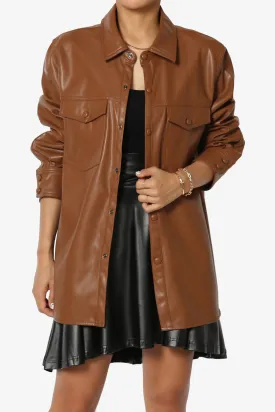 Denvor Faux Leather Shirt Jacket