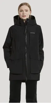 Didriksons Womens Parka - Lana  Black