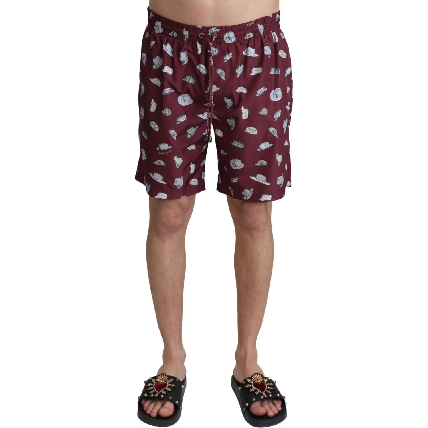 Dolce & Gabbana Elegant Maroon Beachwear Trunks