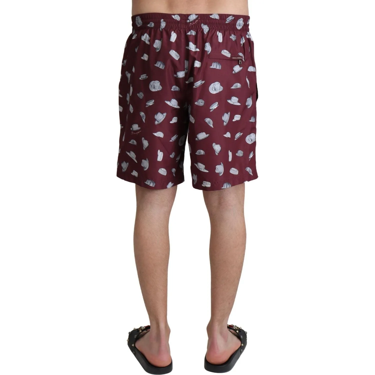 Dolce & Gabbana Elegant Maroon Beachwear Trunks