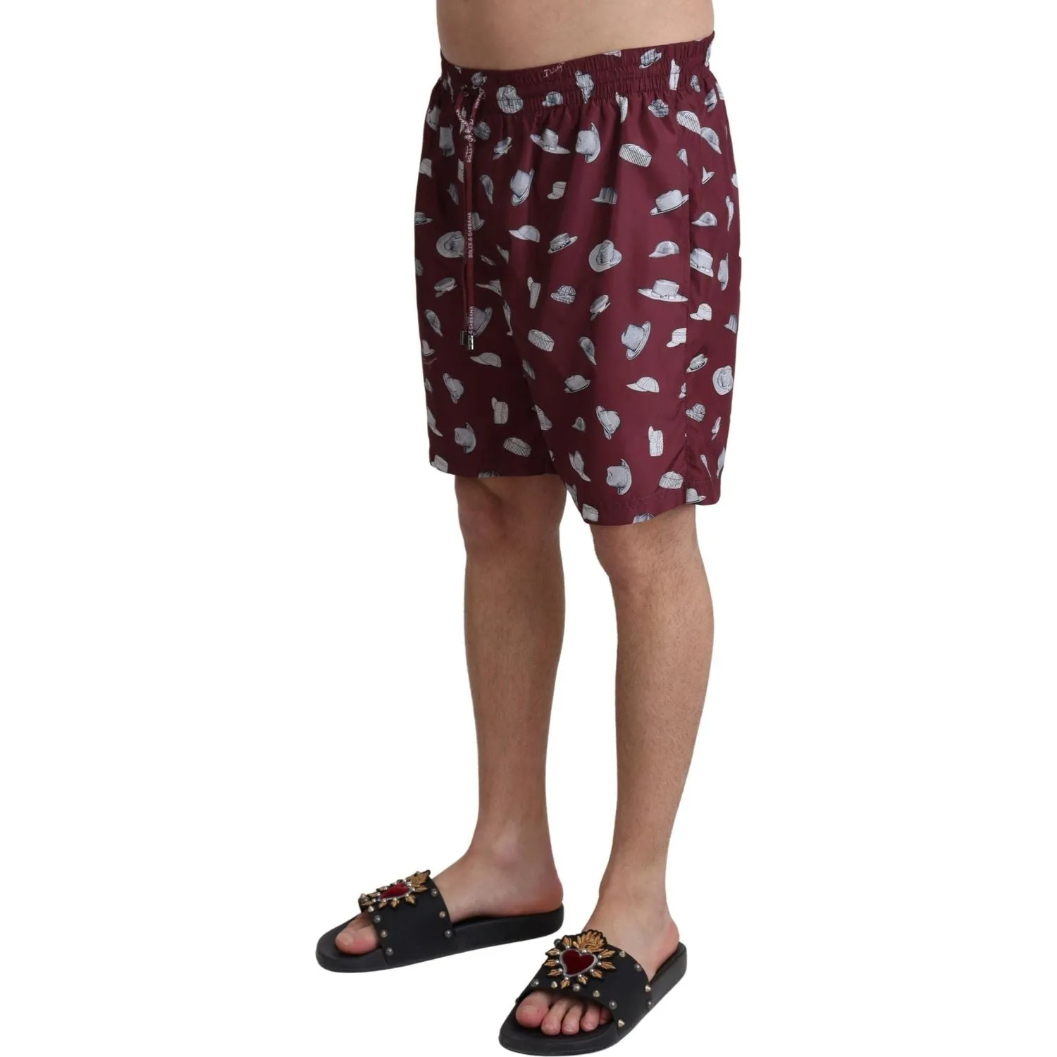 Dolce & Gabbana Elegant Maroon Beachwear Trunks