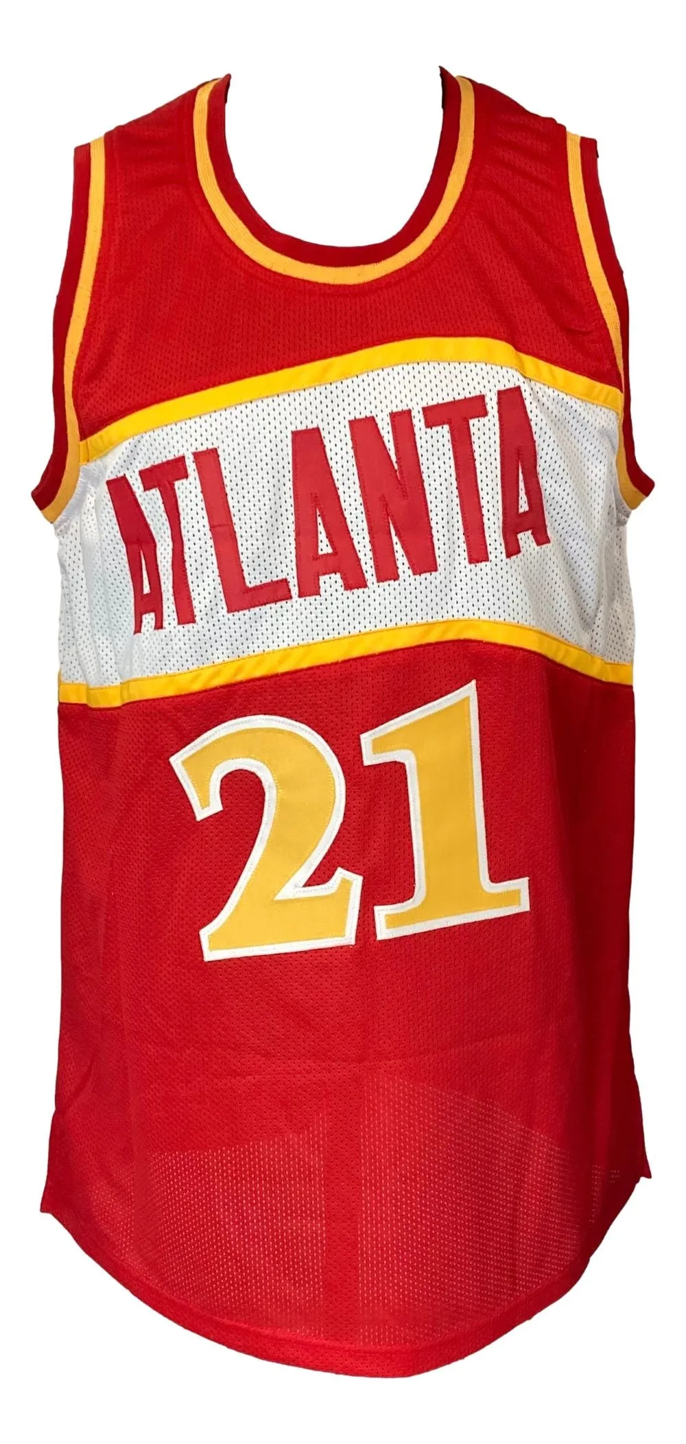 Dominique Wilkins Atlanta Signed Red Basketball Jersey BAS