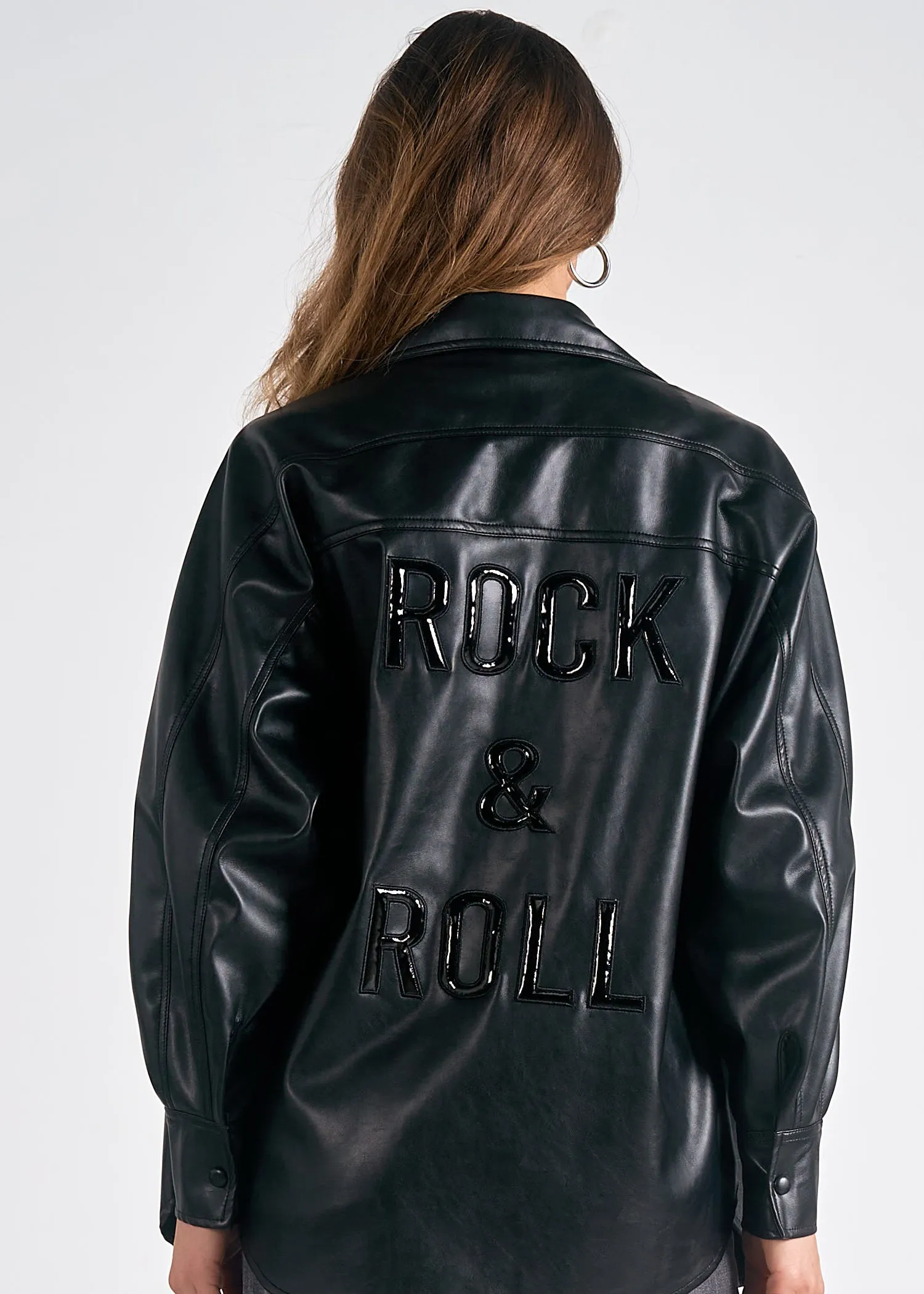 Elan Faux Leather Rock & Roll Jacket - MD