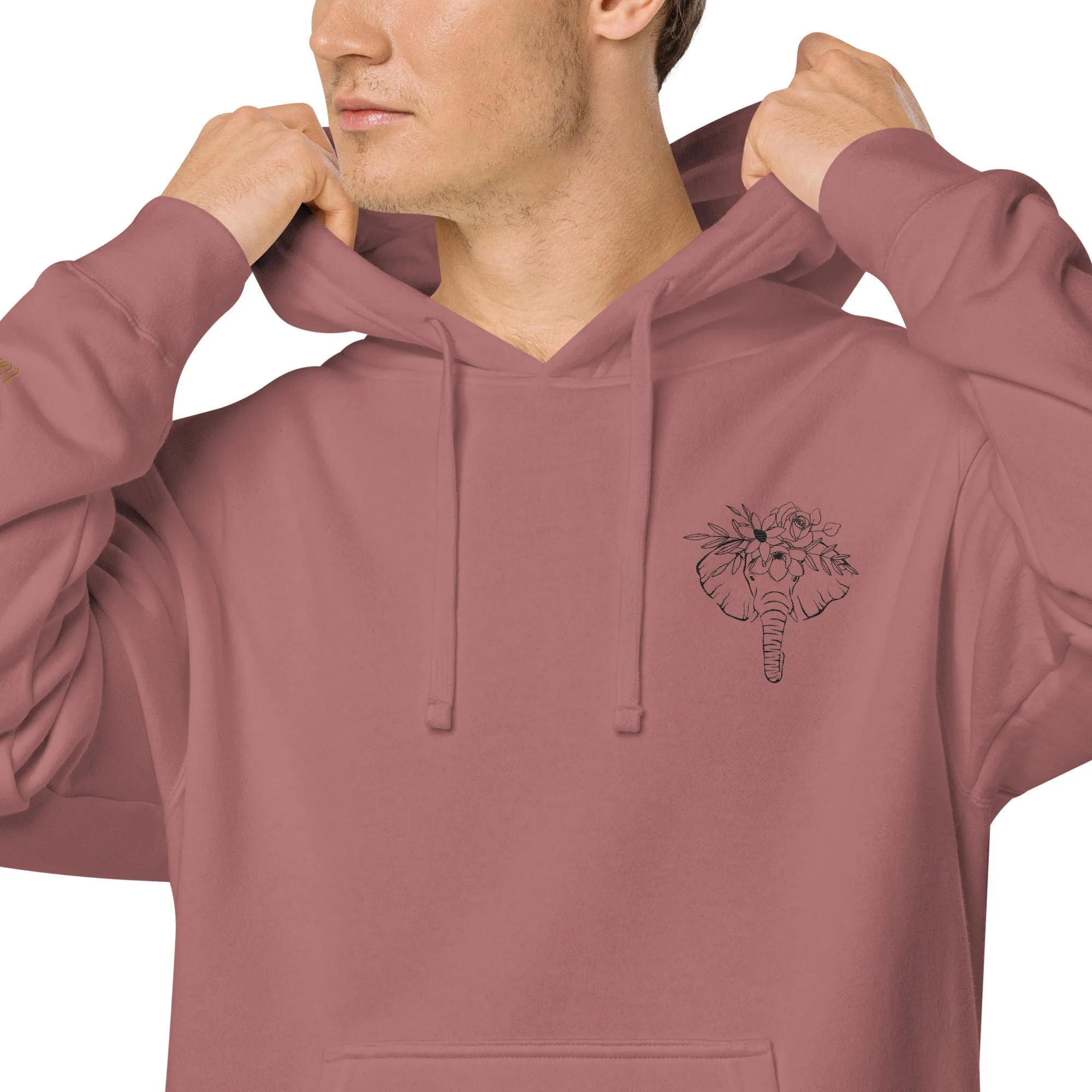 Elephant Lover Design Unisex Pigment-Dyed Hoodie