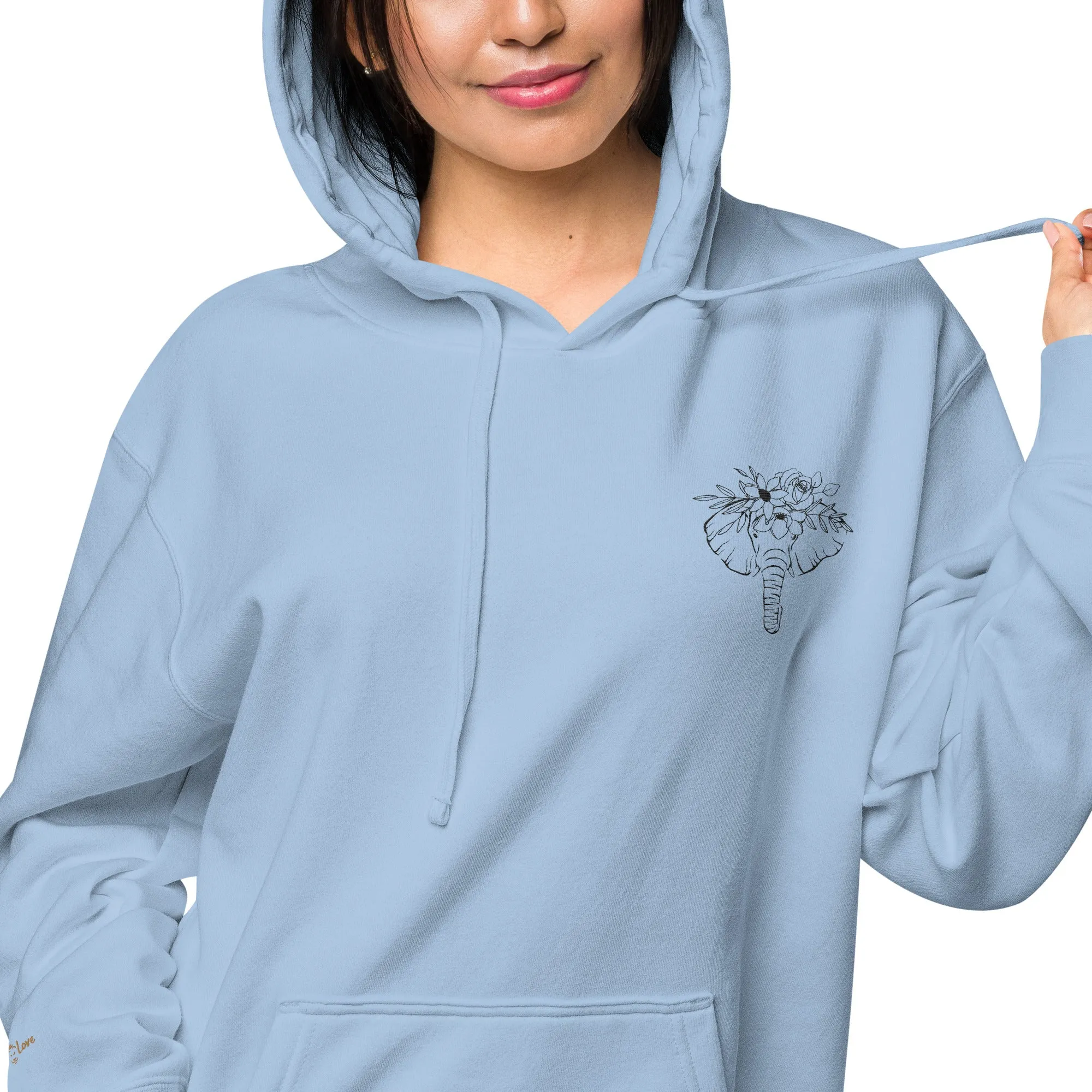 Elephant Lover Design Unisex Pigment-Dyed Hoodie