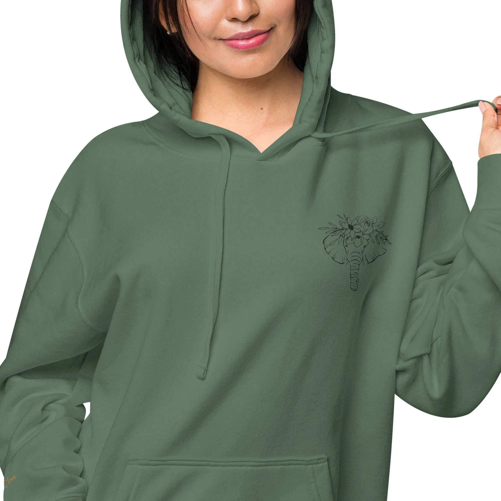 Elephant Lover Design Unisex Pigment-Dyed Hoodie