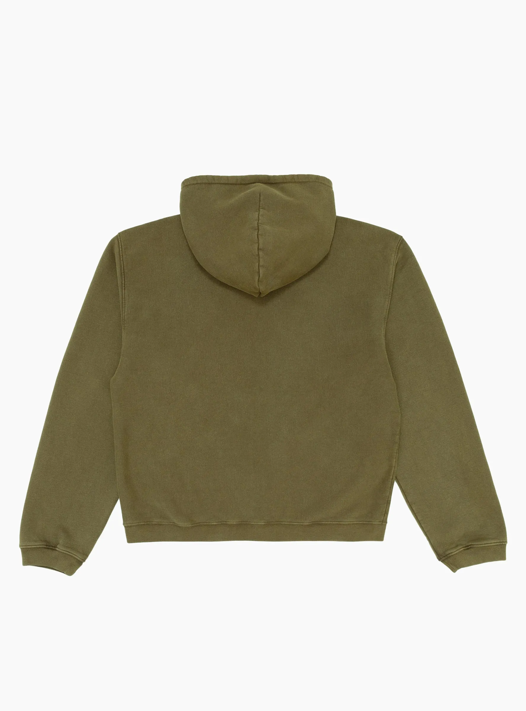 Faded Graphic Zip Hoodie Olive