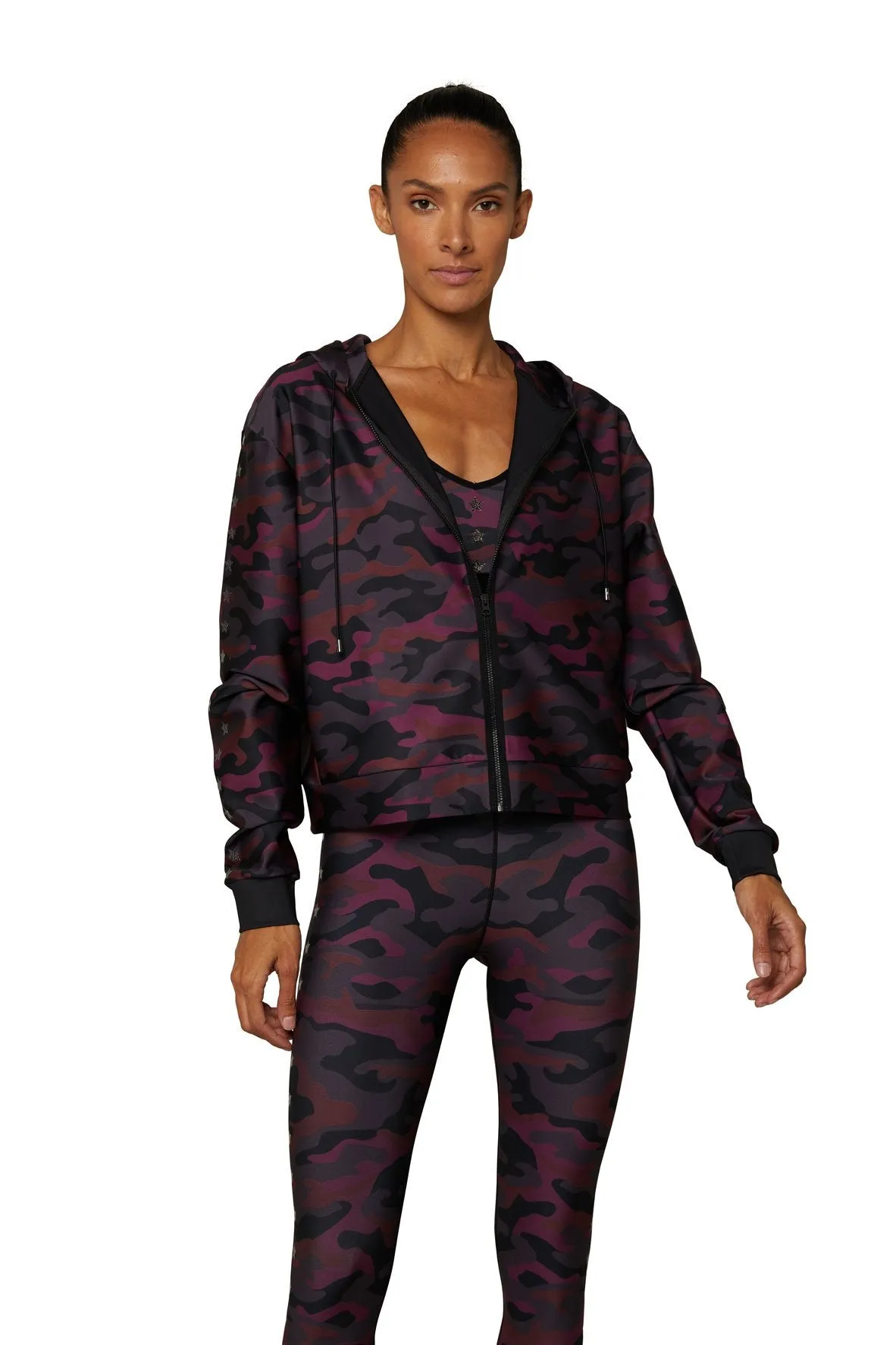 Flash Star Camo Hoodie, Merlot/Garnet