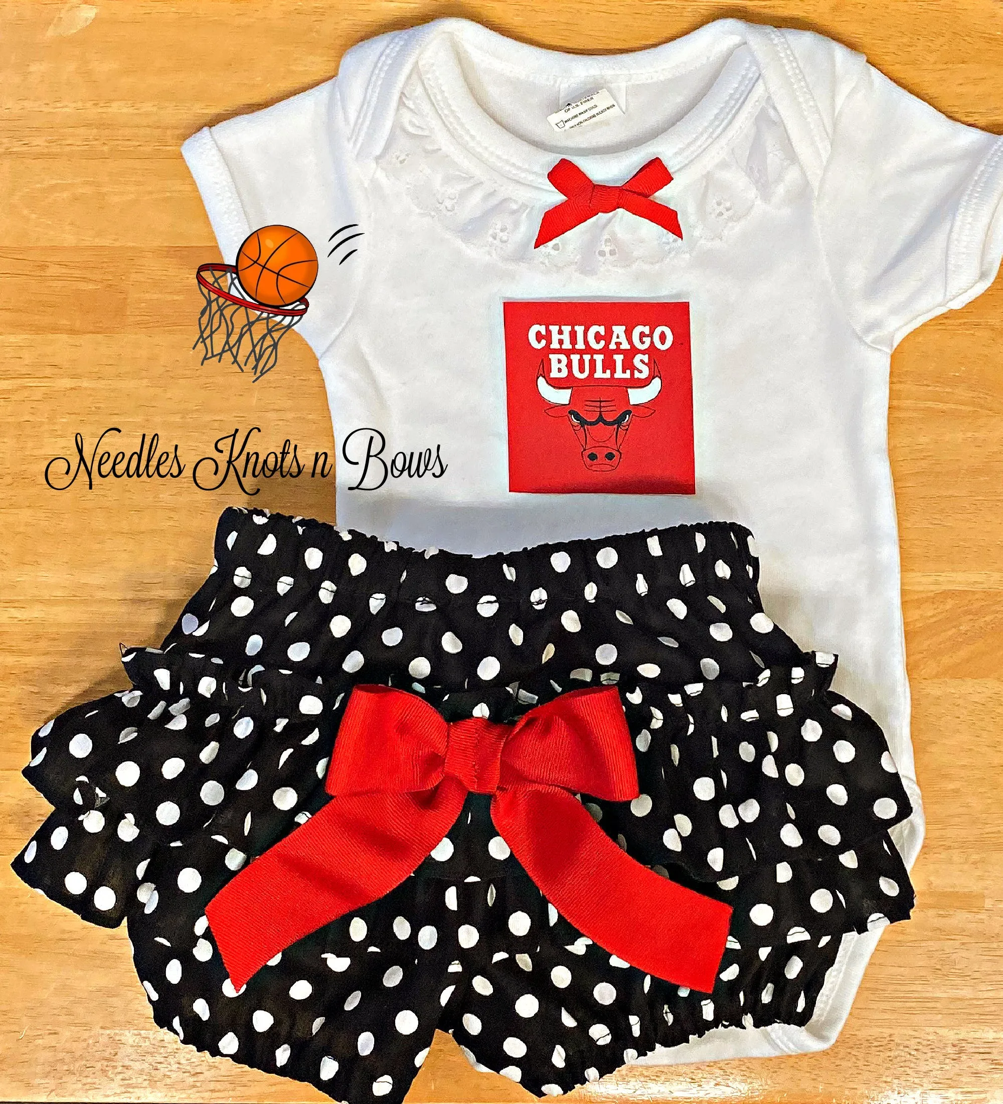 Girls Chicago Bulls Game Day Basketball Outfit, Baby Toddler