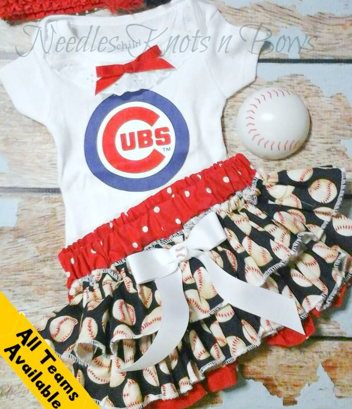 Girls Chicago Cubs Game Day Baseball Outfit