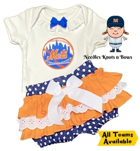 Girls New York Mets Game Day Baseball Outfit