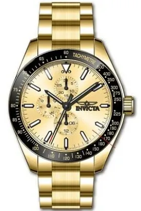 Invicta Aviator Black Dial Quartz Multifunction Gold Watch