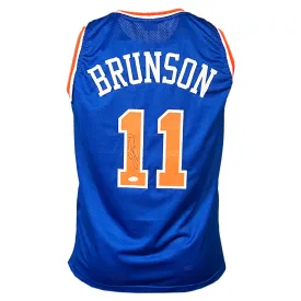 Jalen Brunson Signed New York Blue Basketball Jersey (JSA)