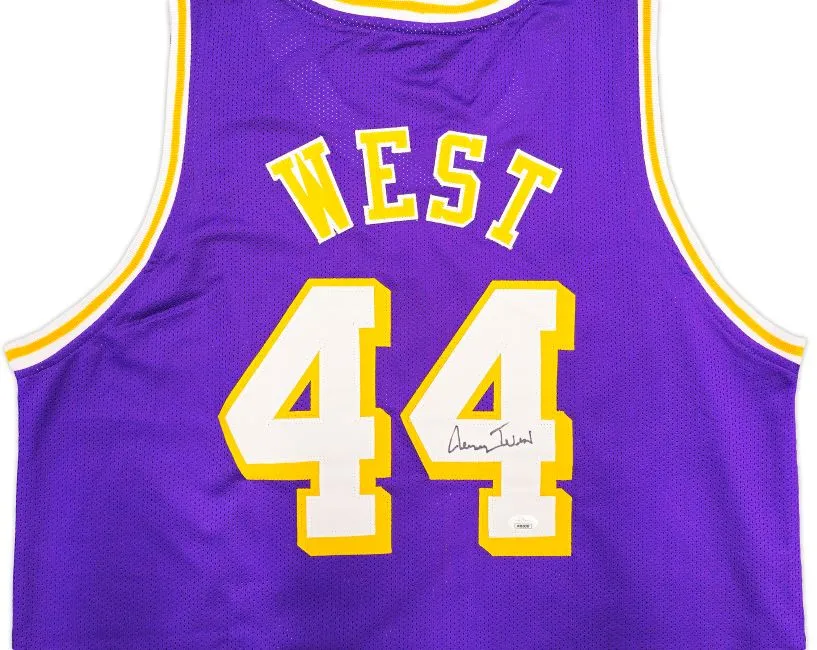 Jerry West Los Angeles Signed Purple Basketball Jersey BAS