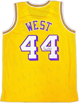 Jerry West Los Angeles Signed Yellow Basketball Jersey BAS