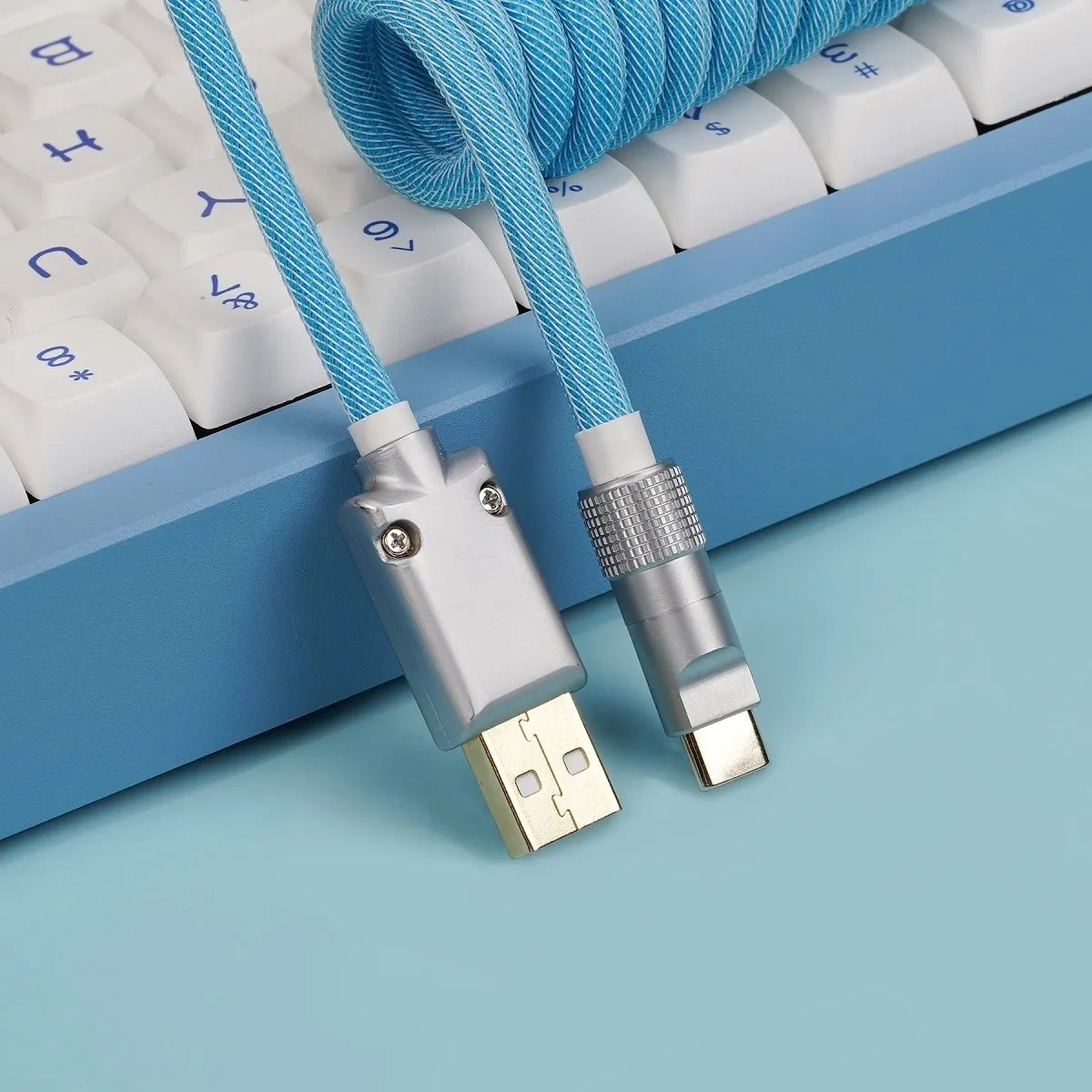 KBDfans Blue Custom Handmade USB-C Cable