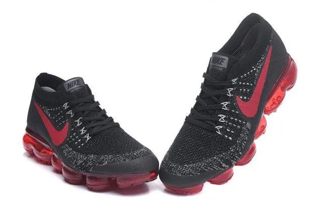 NAM VaporMax Flyknit Team Red Black Men's Running Trainers