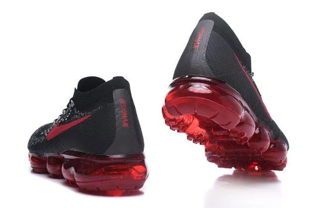 NAM VaporMax Flyknit Team Red Black Men's Running Trainers