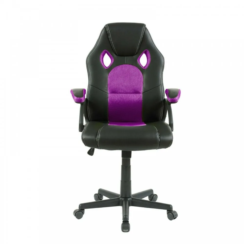 Neo Purple/Black Leather Mesh PC Gaming Office Chair