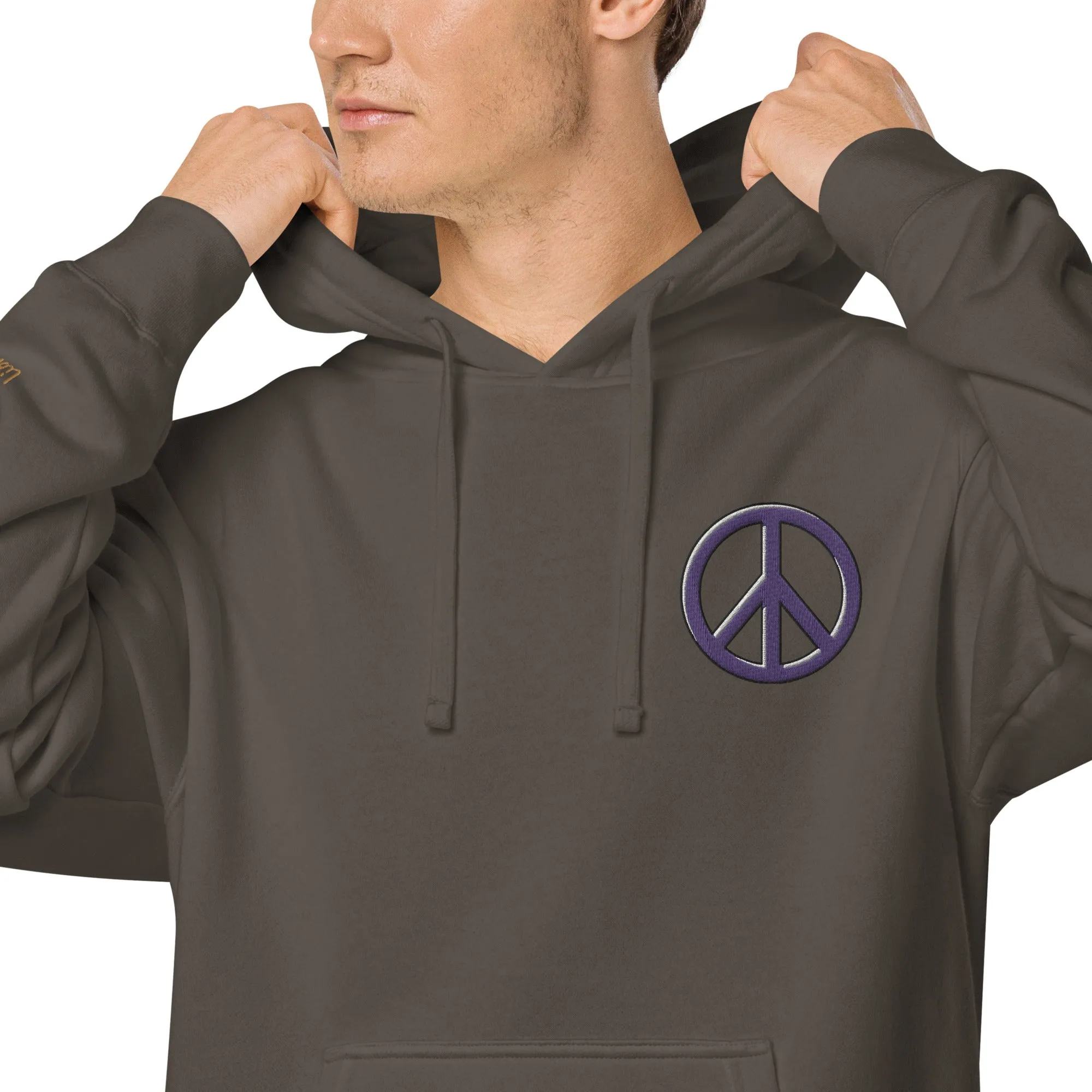 Peace Sign Design Unisex Pigment-Dyed Hoodie