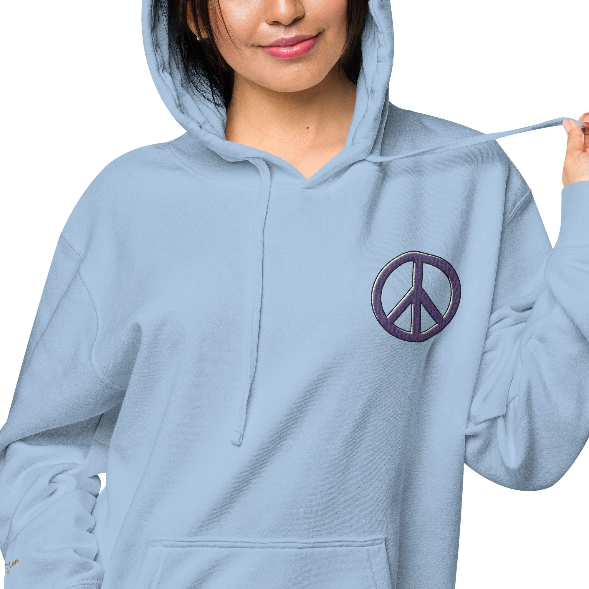 Peace Sign Design Unisex Pigment-Dyed Hoodie