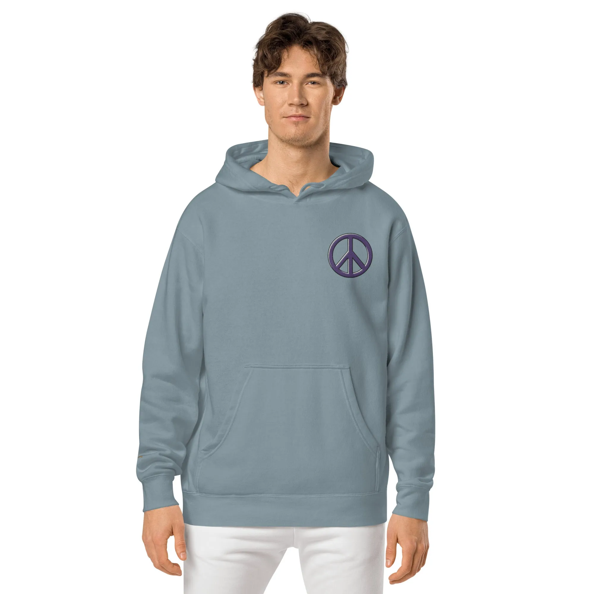 Peace Sign Design Unisex Pigment-Dyed Hoodie