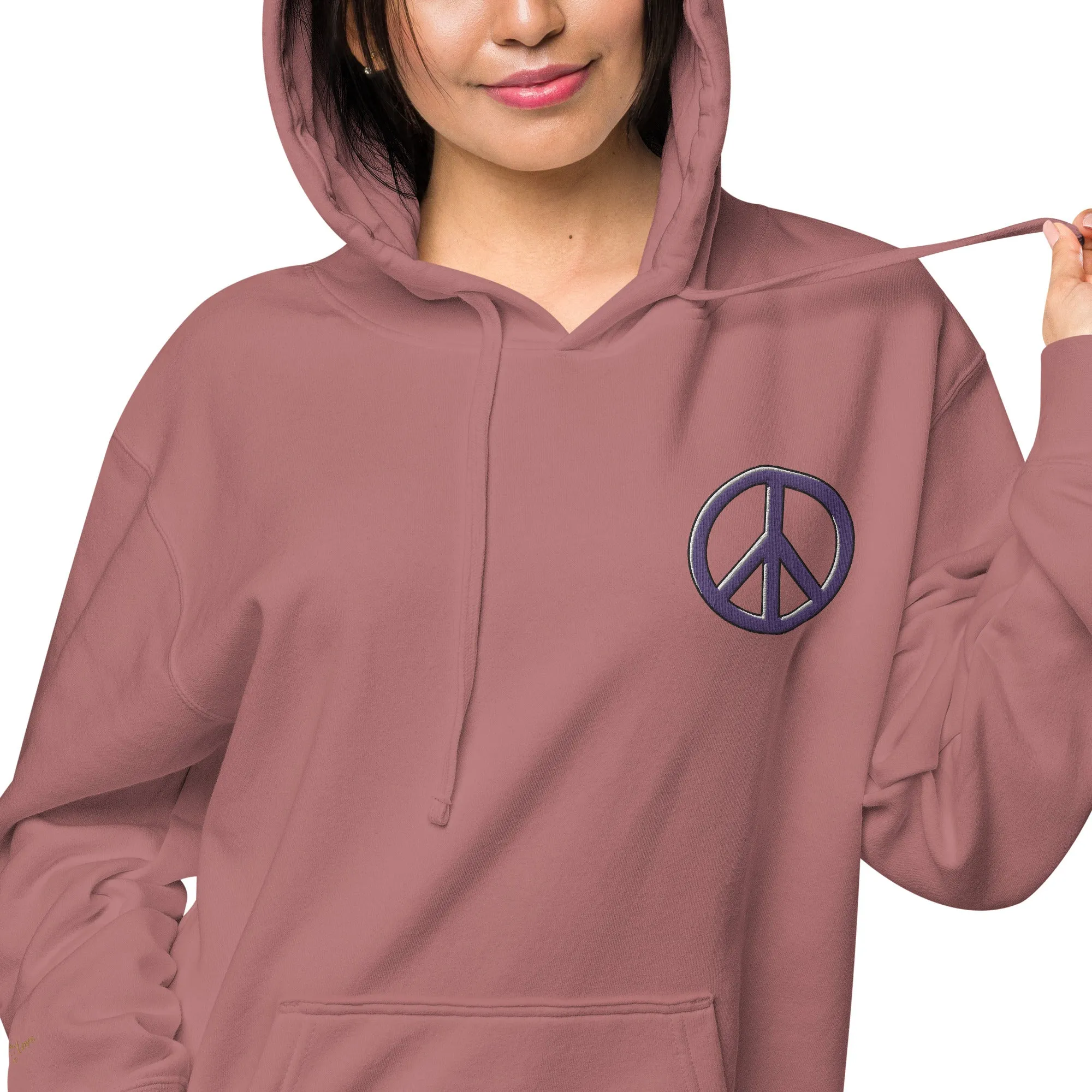 Peace Sign Design Unisex Pigment-Dyed Hoodie