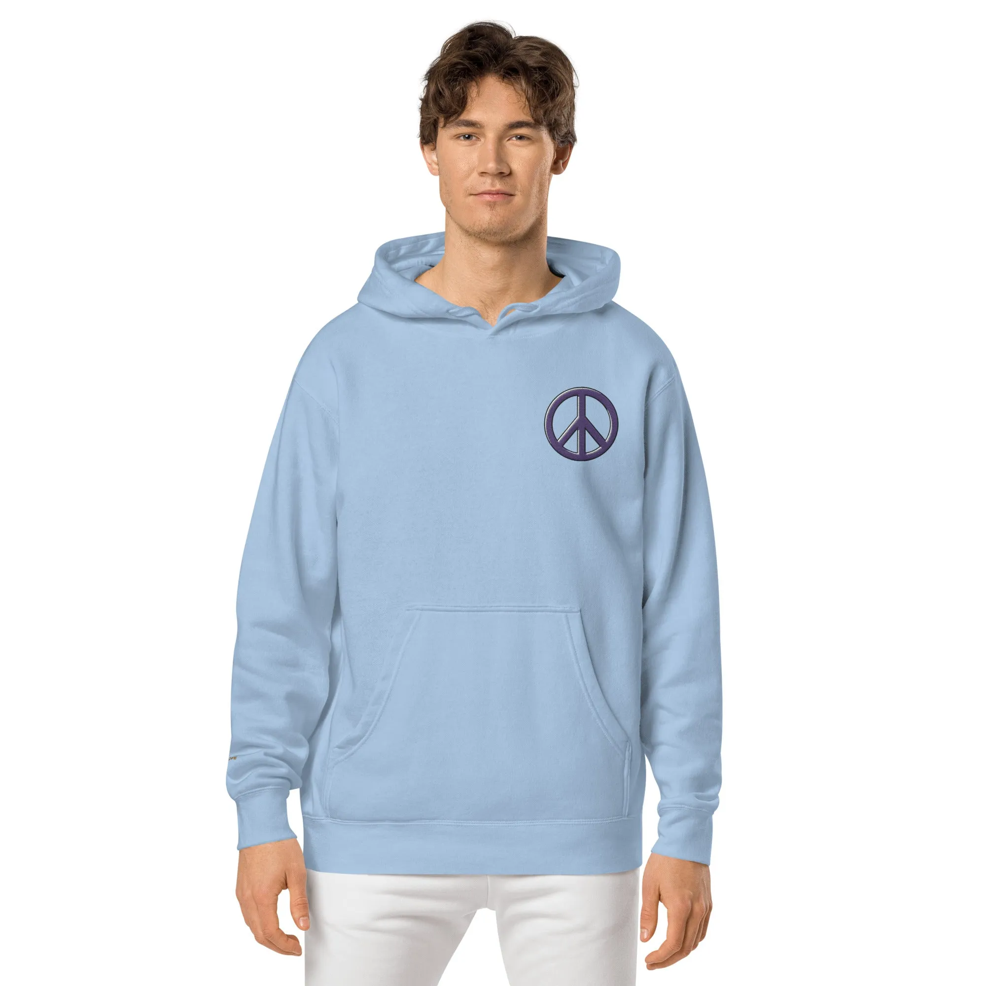 Peace Sign Design Unisex Pigment-Dyed Hoodie