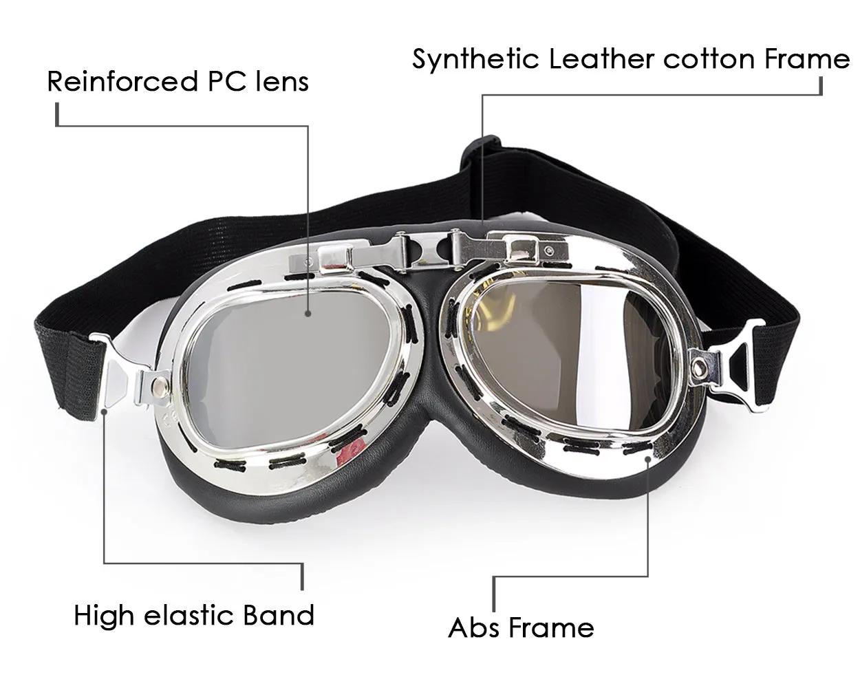 Play Bling Cosplay Goggles Steampunk Motorcycle Goggles Costume Retro Pilot Style Goggles