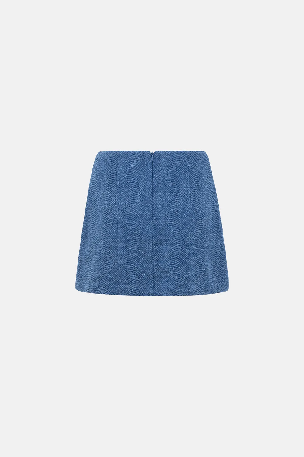 STONE JACQUARD DENIM SKIRT BLUE