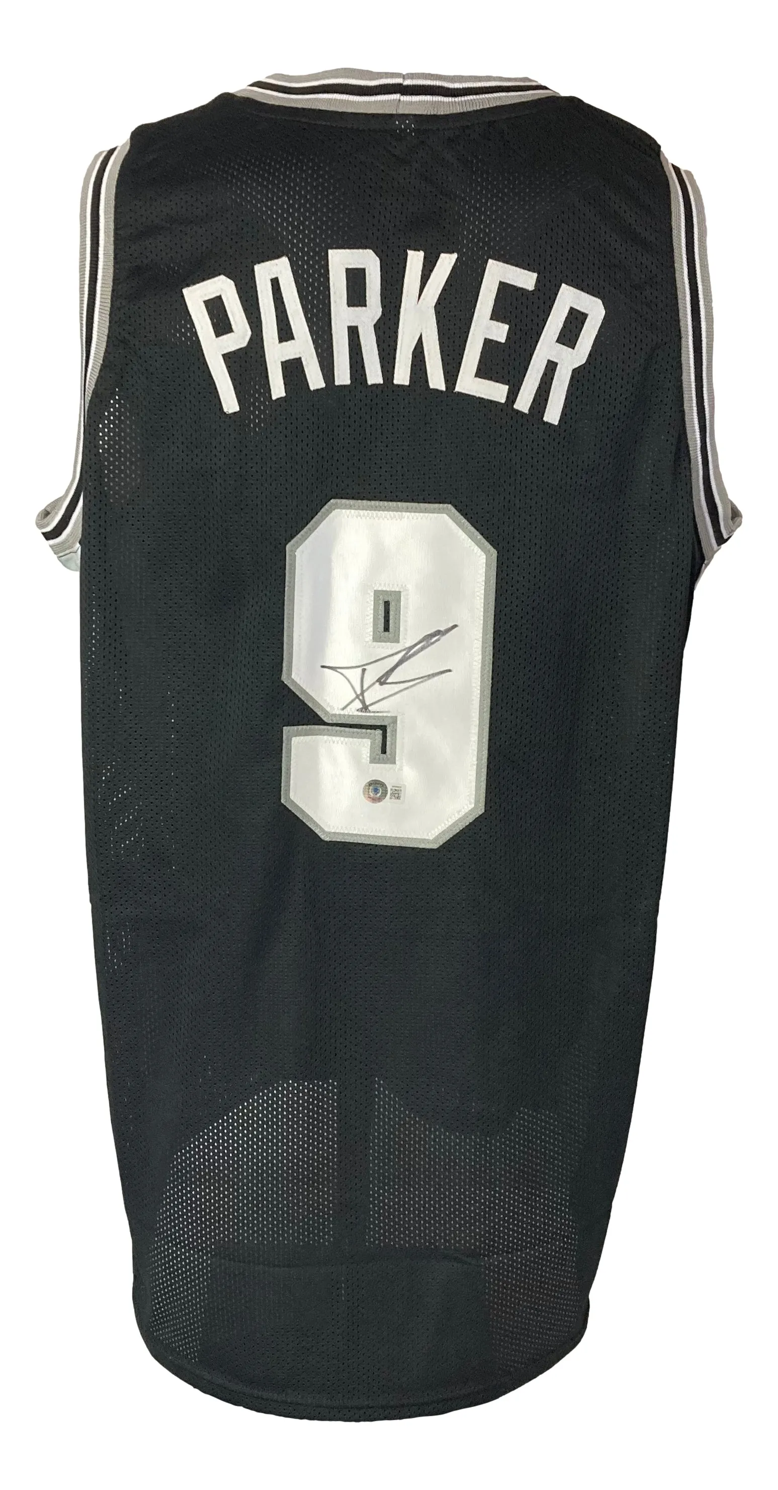 Tony Parker San Antonio Signed Black Basketball Jersey BAS ITP