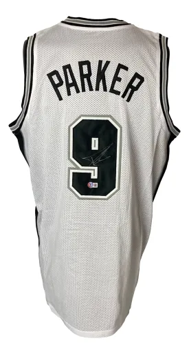 Tony Parker San Antonio Signed White Basketball Jersey BAS ITP