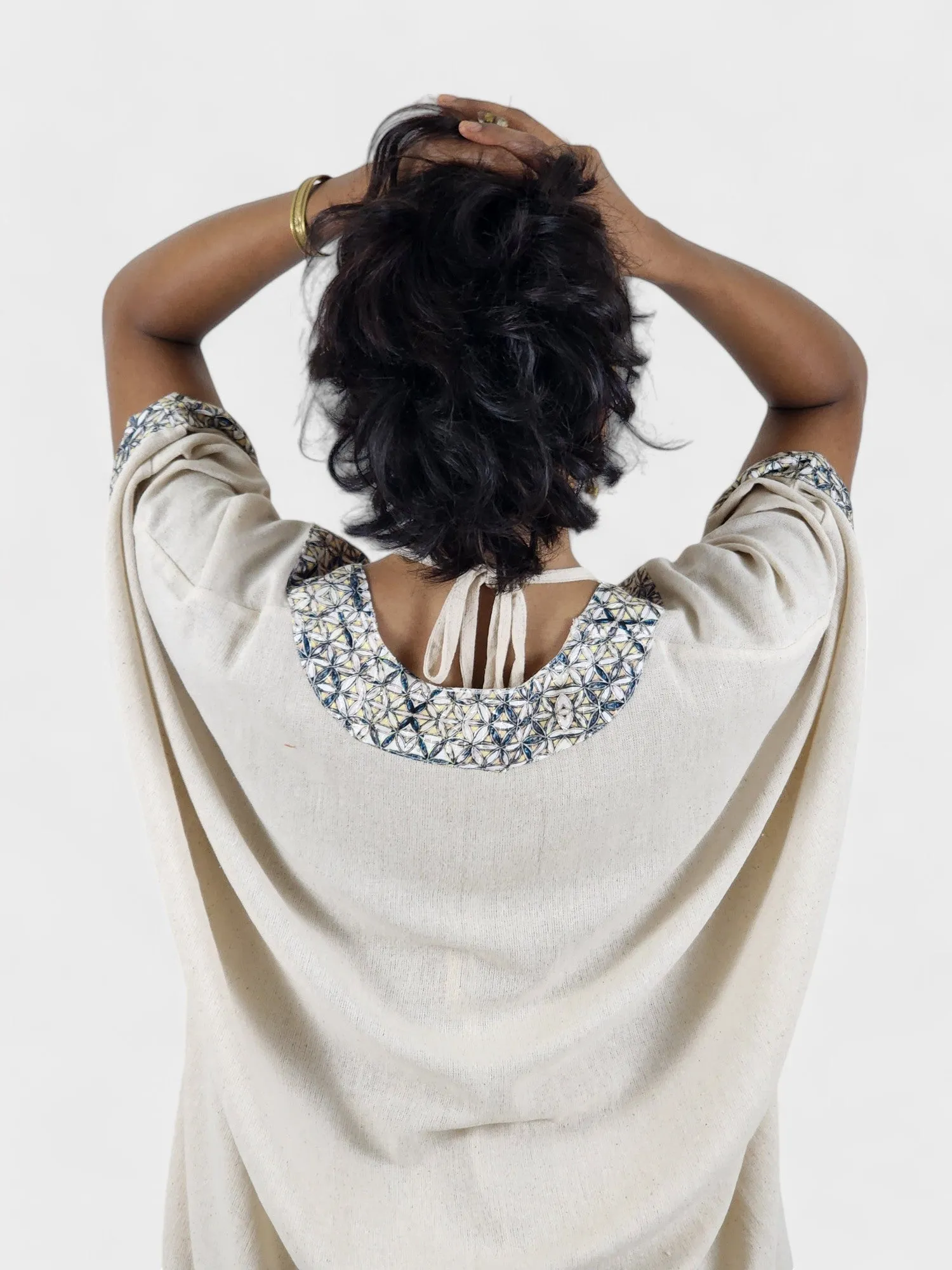 Unisex Flower of Life Organic Cotton Shrug (Cream)