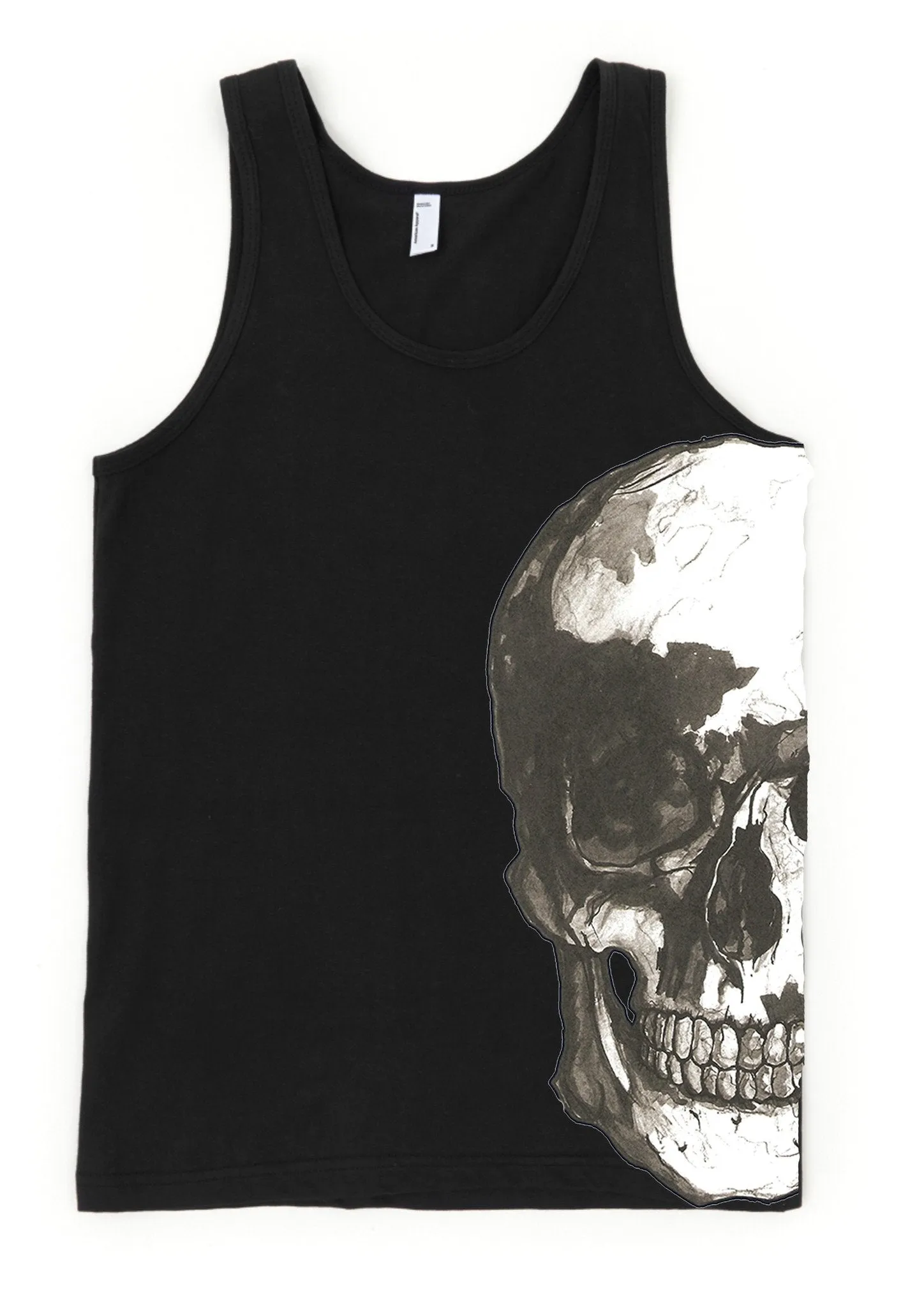 Vintage Treatment Skull Side Black Tank