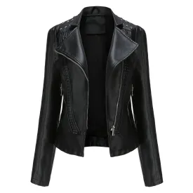 Women's Leather Jacket Slim Thin Small Coat