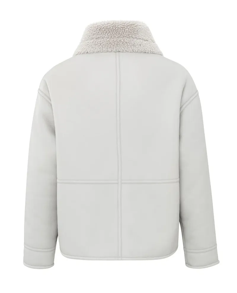 Yaya Dove Grey Faux Leather Lammy Jacket